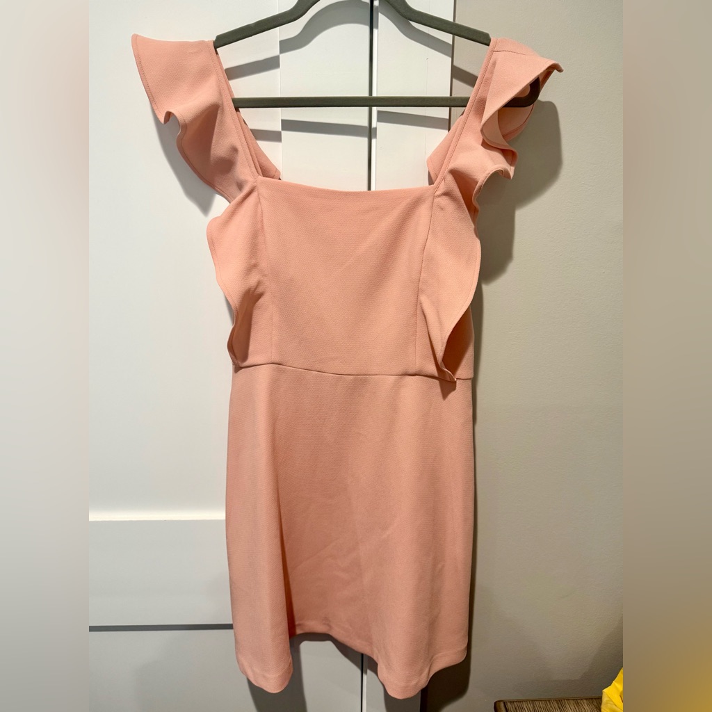 Bcbgeneration Pink Ruffle Strap Mini Dress